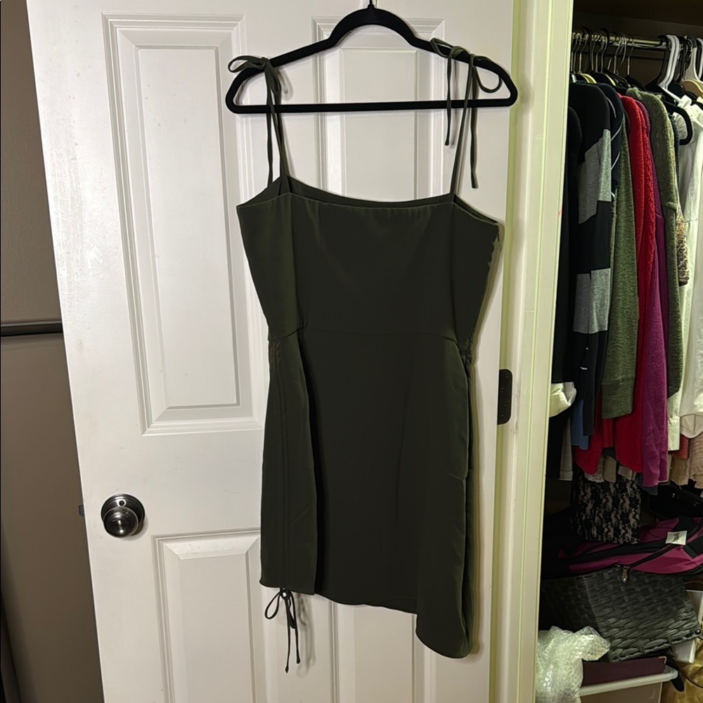 Amanda Uprichard Asymmetrical Olive Green Dress - Picture 5 of 5